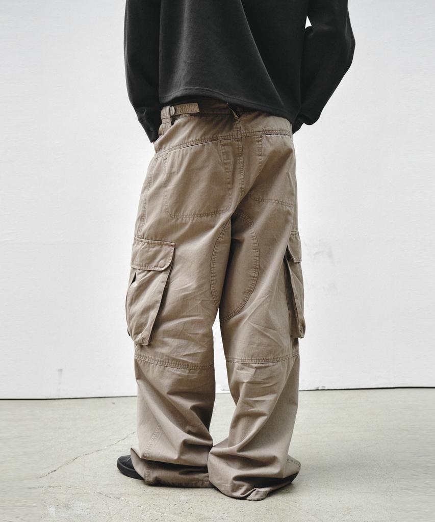 INTEMPOMOOD Ranger Utility Washed Cargo Pants_Beige