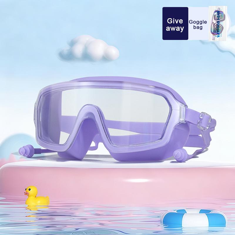 Outdoor Schwimmbrille Anti-Beschlag Weites Sichtfeld Tauchen Schwimmbrille Mit Ohrstöpseln Für Kinder's Wasserdichtes Tauchen Schwimmbrille