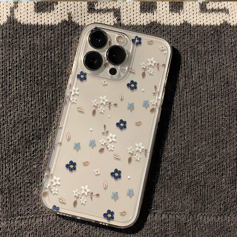 

Белый Синий Цветочный Чехол для Телефона для iPhone, Huawei, VIVO, Xiaomi и OPPO iPhone 17 Air