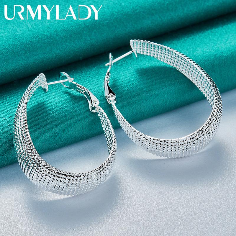925 Sterling Silver Reticulate Earrings Charm Fine Jewelry