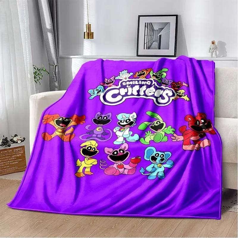 Cute Cartoon Smiling Critters Logo Throw Blanket for Living Room Bedroom Warm Cozy Sofa Bed Blanket Gift