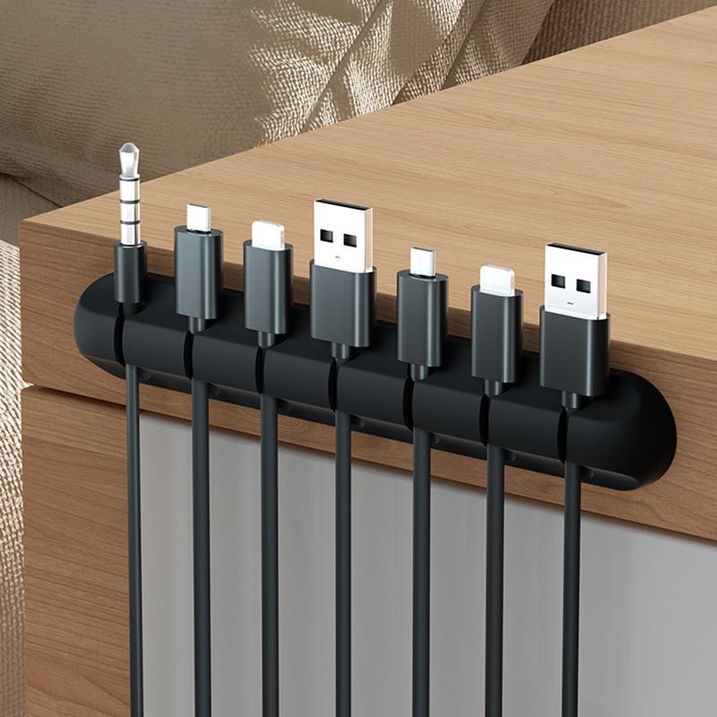 Kabelorganisering Lederholder Fleksibel Usb-kabeloppruller Ryddig silikonklemmer for mus Tastatur Øretelefonbeskytter