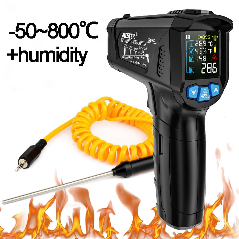 Digital Infrared Thermometer Color Display Electronic Temperature Meter Adjustable Emissivity Thermal Imager Thermometer