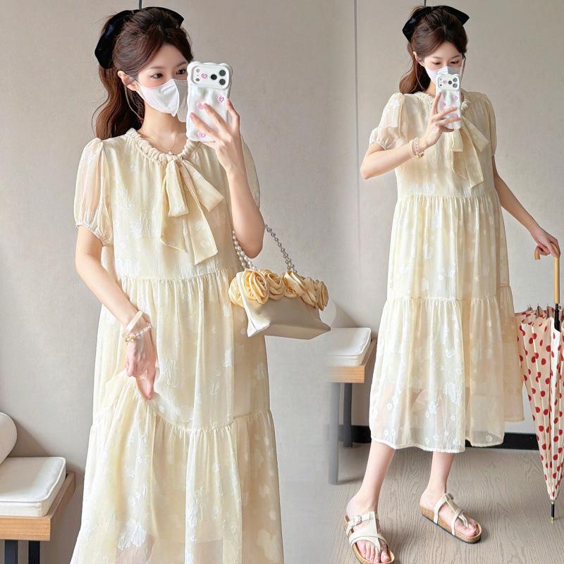 2026 Korean Style Maternity Summer Dress: Stylish, Loose, Plus Size, Medium Length