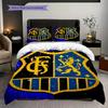 Blue Yellow Football Emblem Three-piece set (1 * duvet cover + 2 * pillowcase, without core) 2D Flat Bedding set Christmas birthday gift