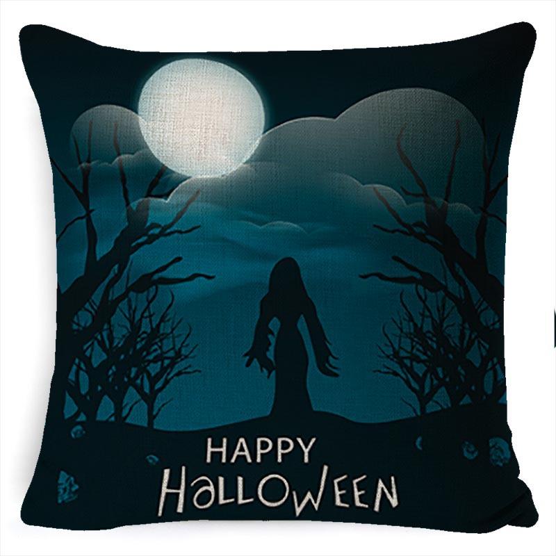 Halloween Pumpkin Horror Series Linen Pillow Cover Car Cushion Pillow