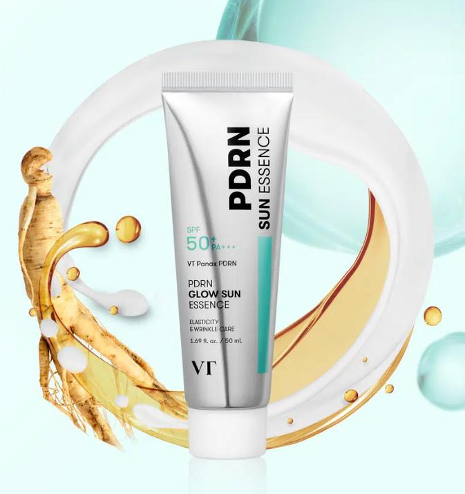 VT PDRN Glow Sun Essence SPF50+ PA+++ 50 ml — Sluneční ochrana pro rozjasnění