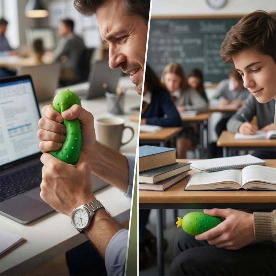 Cucumber Stress Toy Anti-Anxiety Cucumber Squeeze Toy Soft Stretchy Vegetable Fidget Sensory