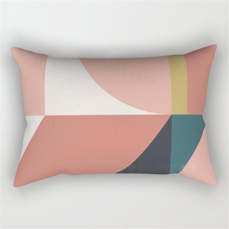 30x50cm Rainbow Geometric Polyester Pillow Cases Abstract Sunrise Mountain Patchwork Pillowcase Sofa Home Decor Cushion Cover
