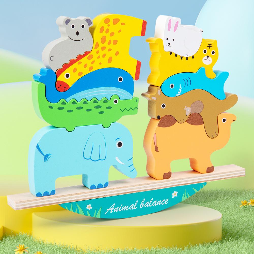 

Animal stack music CE wooden balance stack high building block children s early education educational building block toy
