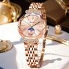 Top Brand New Women's Diamond-encrusted Waterproof Steel Band Watch Business Casual Light Luxury Butterfly Buckle Women's Watch