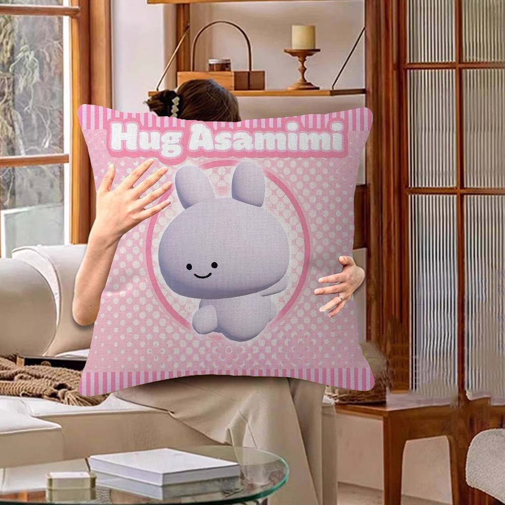 

A-Asamimichaan Cute Asamimi Cushion Cover Car Throw Pillow Case For Sofa Car Christmas Gift 40x40cm 45x45cm 30cmx30cm