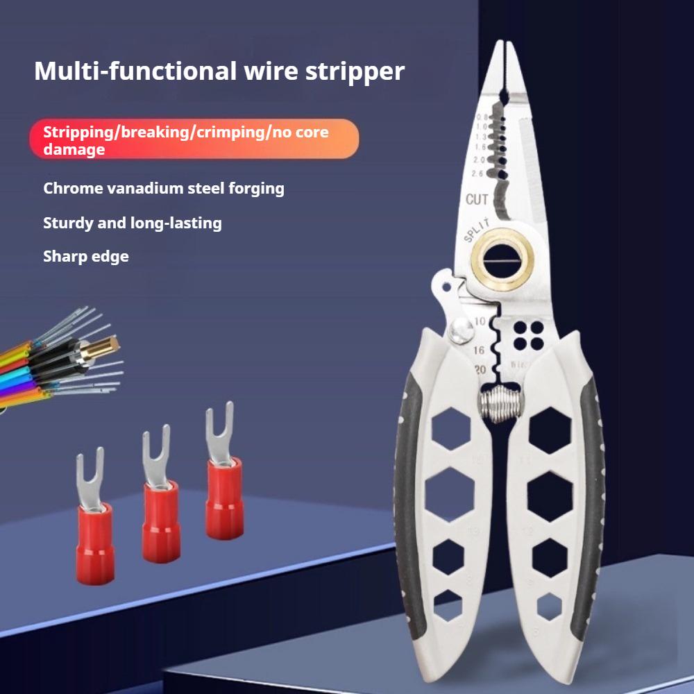 Multi-Function Wire Stripper 7-Inch Electrician's Tool Wire Cutter, Puller, Crimper, Twister