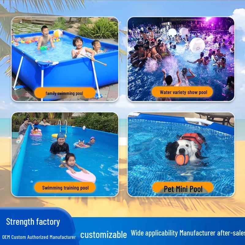 Square Canvas Swimming Pool: Thickened, Foldable Frame for Children & Home Use