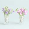1:12 Dollhouse Miniature Jasmine Flower Vase Glass Dried Flower Vase Flower Arrangement Pot Doll Home Simulation Potted Plants