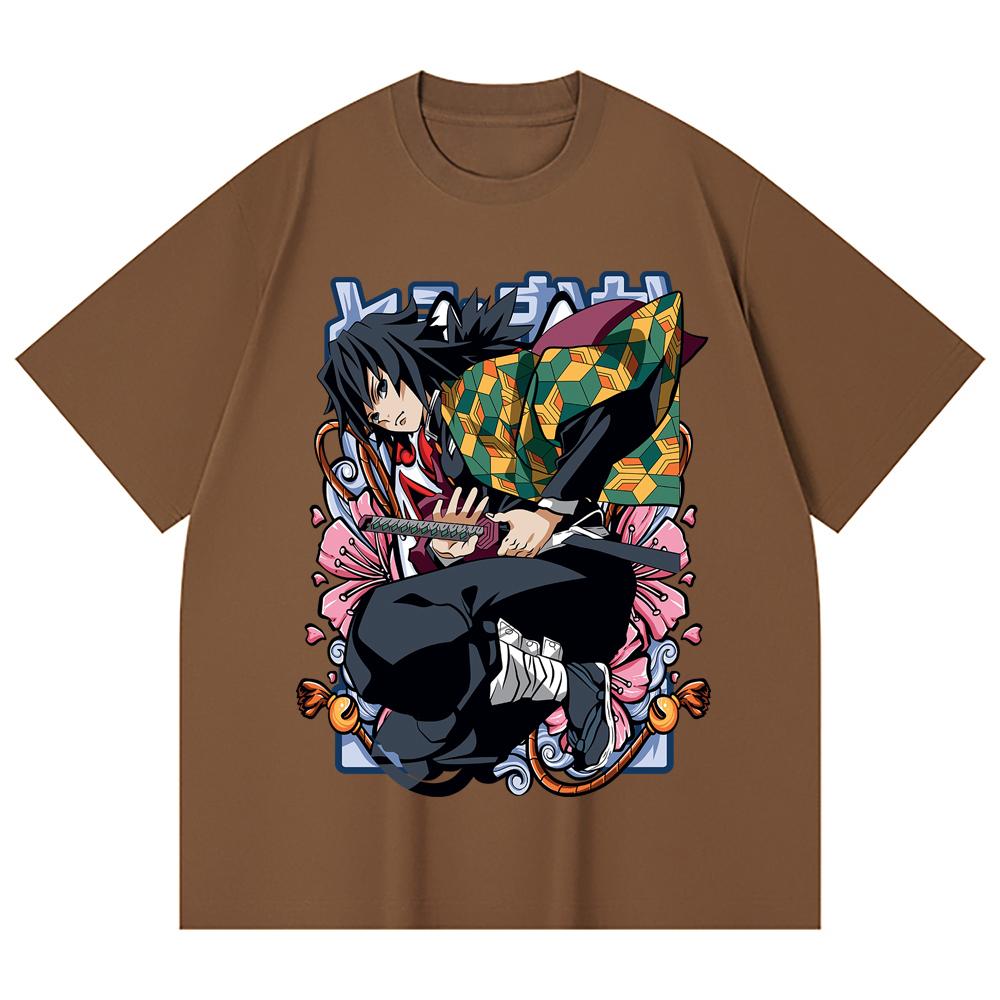 230 Gsm 100% Cotton Demon Slayer V74 Tomioka Print Unisex Heavy Cotton T Shirt
