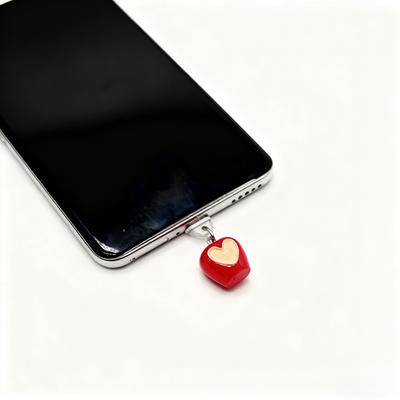 Mini Heart-Shaped Apple Model Phone Dust Plug, Sweet Style Phone Decoration, Exquisite Phone Accessories, Small Gifts
