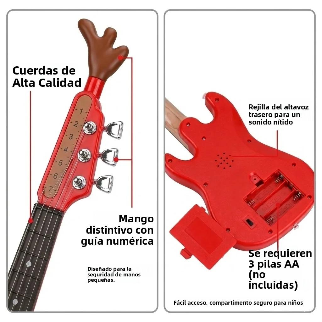 17 Inch Kids Electric Guitar Toy 4 Strings LED Lights Portable Musical Instrument Birthday Gift for Beginners Boys Girls Toys