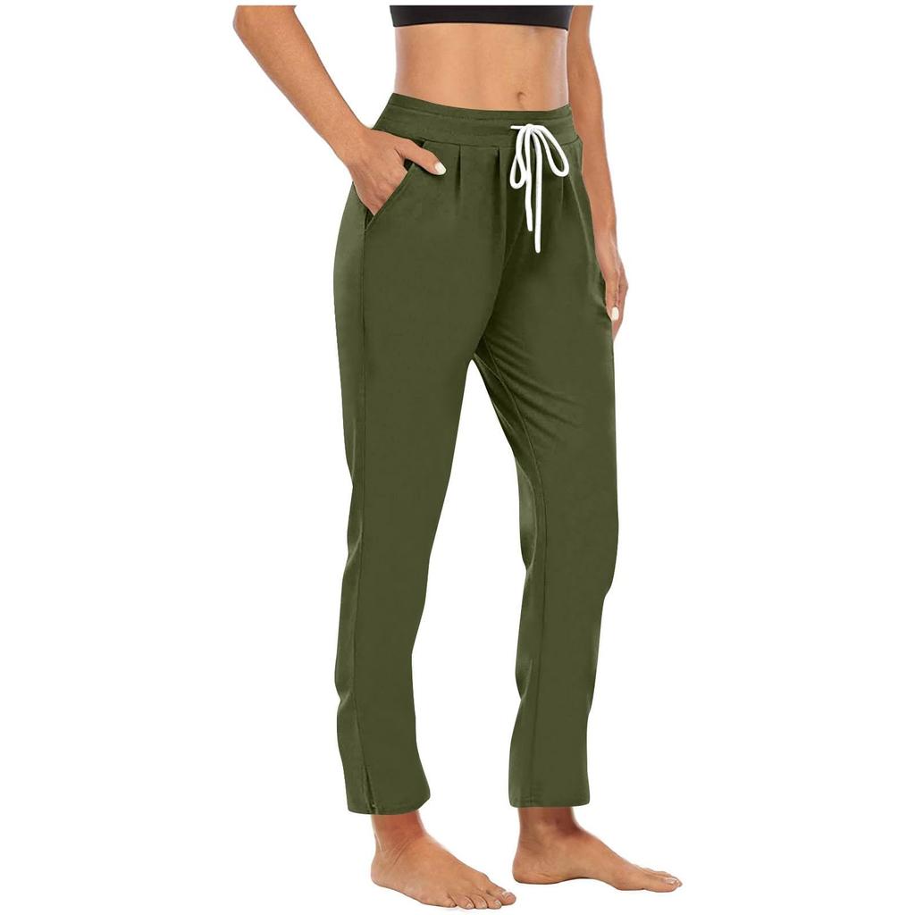 Yoga Pants Women High Waist Straight Leg Joggers Lightweight Hiking Casual Athletic Workout Trousers with Pockets