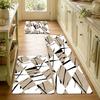 1Pcs Anti Fatigue Kitchen Rugs Geometric Patchwork Beige White Print Waterproof Non Slip Thick Cushioned Mat