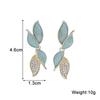 New Trend Enamel Btterfly Shape Stud Earrings Unique Design White Green Color Animal Small Earrings Women's Unsual Earrings