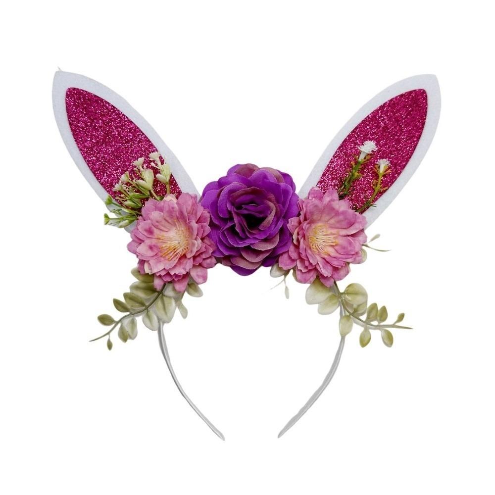 

Colorful Bunny Ears Hair Hoop Non-slip Cosplay Headbands Cute Rabbit Ears Headbands Holiday Decor рожевий червоний колір