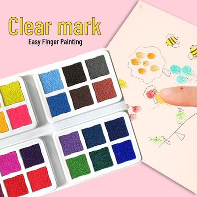 Washable Colored Ink Pad for Kids - Finger Painting & Palm Prints