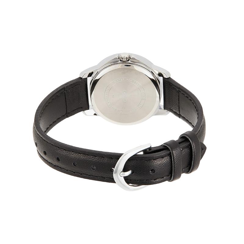 Casio STANDARD Series Retro Fashion Simple Quartz Movement Genuine Leather Strap Japanese and Korean Watch Women's Watch Black Dial LTP-V004L-1B