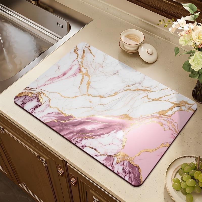 

Впитывающий воду быстросохнущий коврик для кухонной столешницы: Термостойкий, не требующий стирки коврик для сушки столовых приборов и столешниц 30x40CM