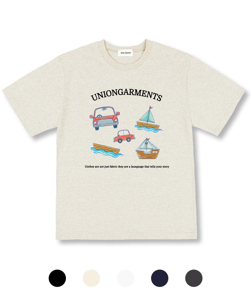 UNION GARMENTS Carship Sketch Oversized Short Sleeve T-Shirt 5 Colors