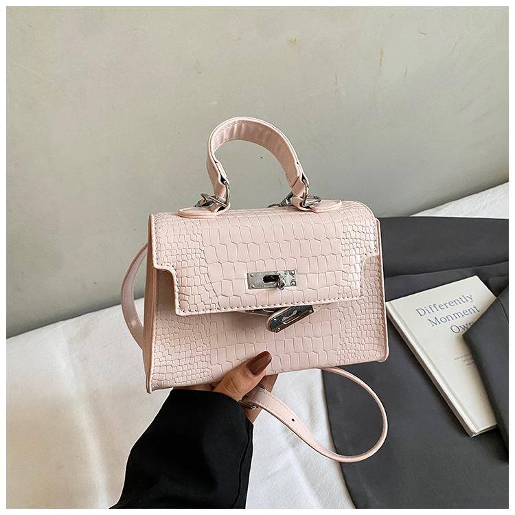High-end Light Luxury Handbag Women's 2025 New Fashion Stone Pattern Kelly Bag Commuter Shoulder Crossbody Bag