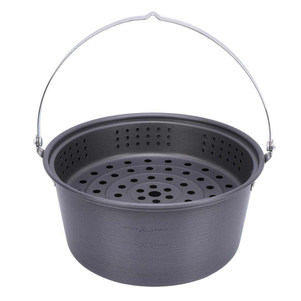 Outdoor Picnic Pot 5L Large Capacity Portable Camping Cookware Kit for Barbecue Cooking Boiling