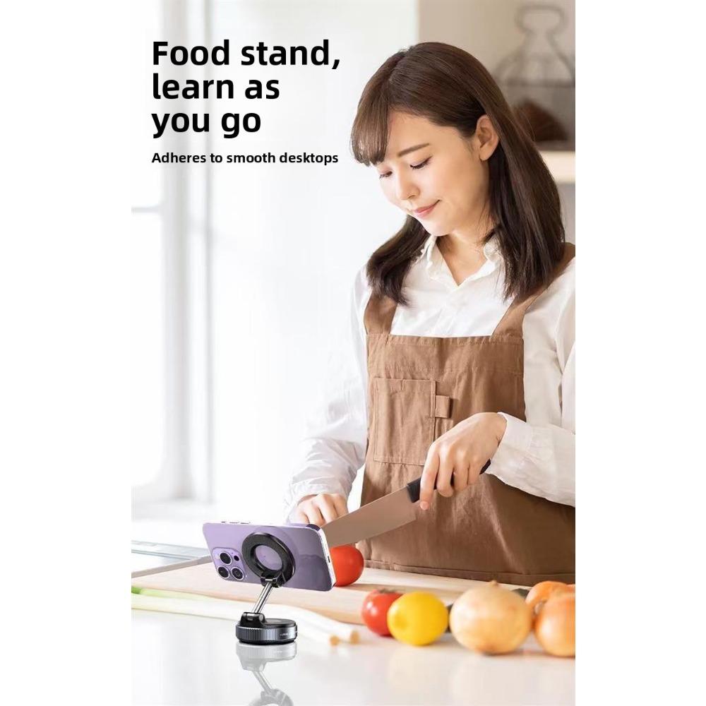 Vacuum Suction Magnetic Car Phone Mount, 360° Rotation Suction Cup Holder for Auto Navigation