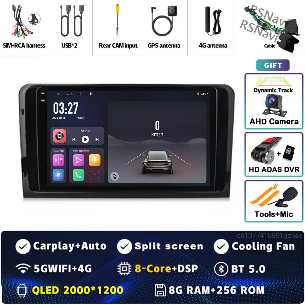 9" Android 14 Carplay Car Radio For Mercedes Benz M-Class W164 GL-Class X164 ML GL Multimedia Video Player GPS Stereo 2Din Auto