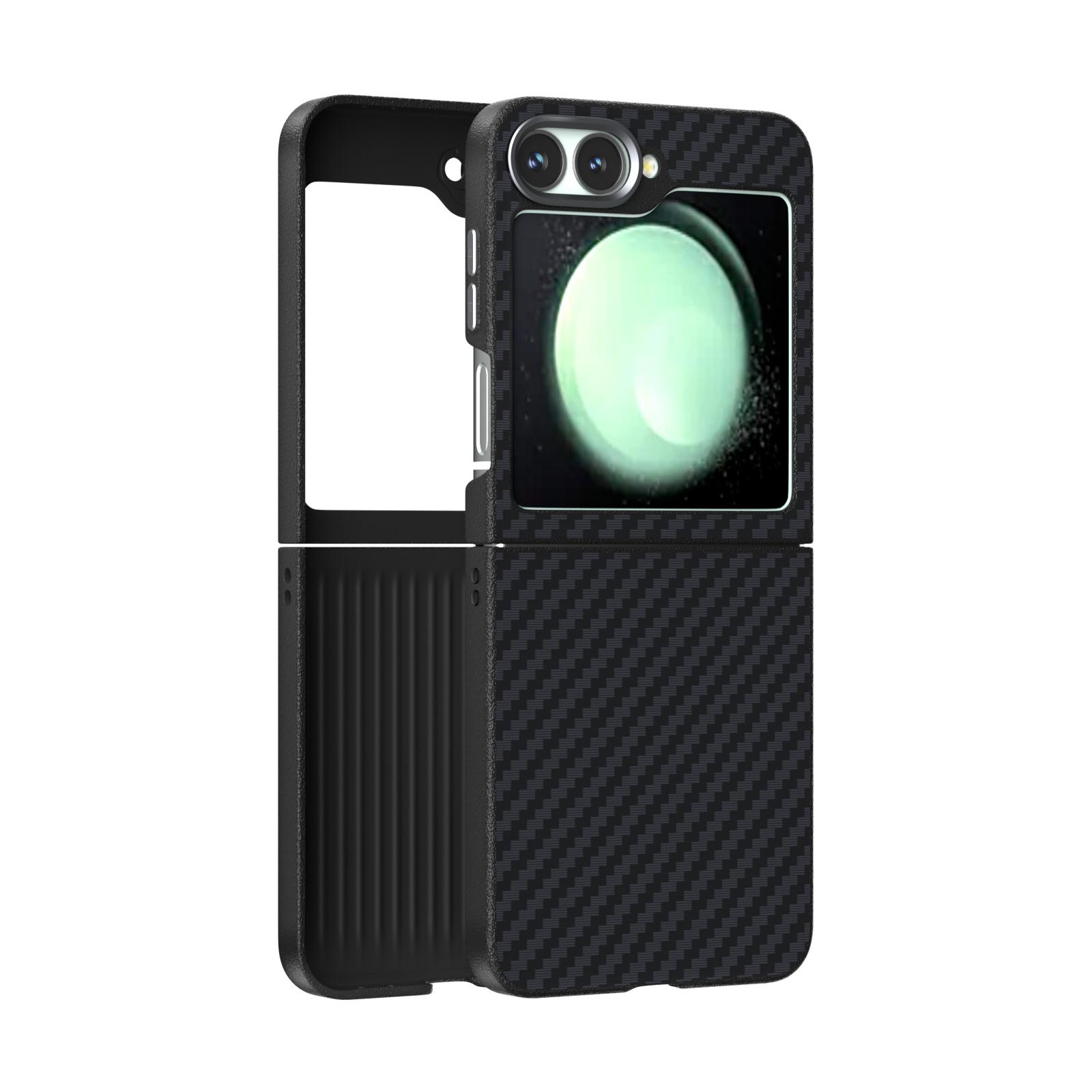 

For Samsung Galaxy Z Flip 6 Case Magsafe Slim Rough Magnetic Wireless Charger Foldable Folio Carbon Fiber Case Cover Metal Lens For Samsung Galaxy Z Flip6&PC чёрный
