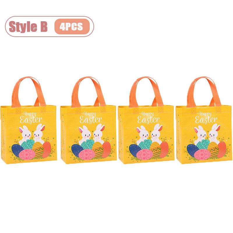 4-40PCS Easter Themed Non Woven Bags Collection Holiday Gift Bags Valentines Party Packaging Shopping Tote Waterproof Decor