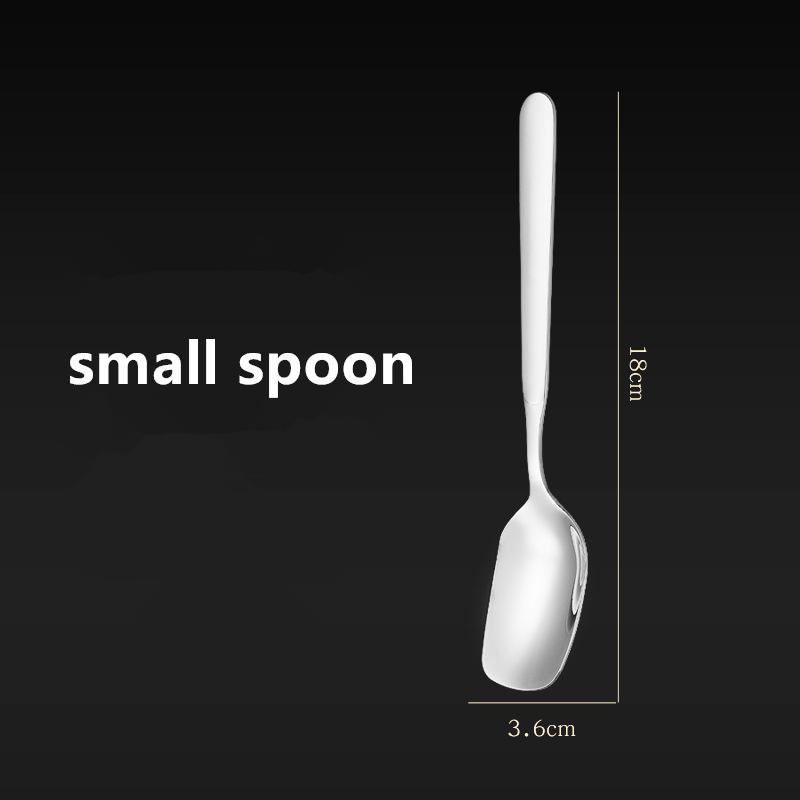 316 Stainless Steel Soup Ladles Dining Spoon Household Tablespoons Multifunctional Square-headed Scoop for Ice Cream Dessert