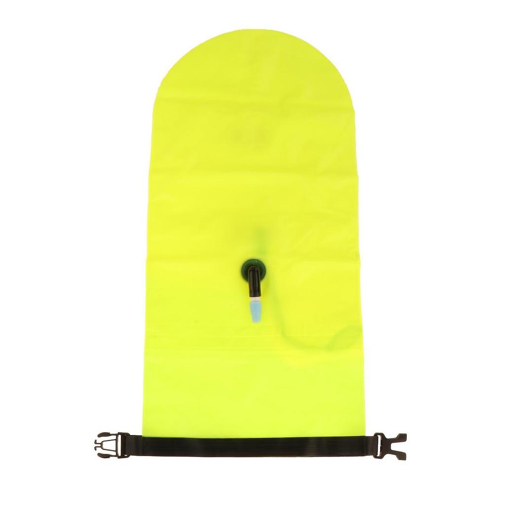Swim Bubble Tow Float Buoy Inflatable Air Bag Open Water 20L Yellow 27x63cm