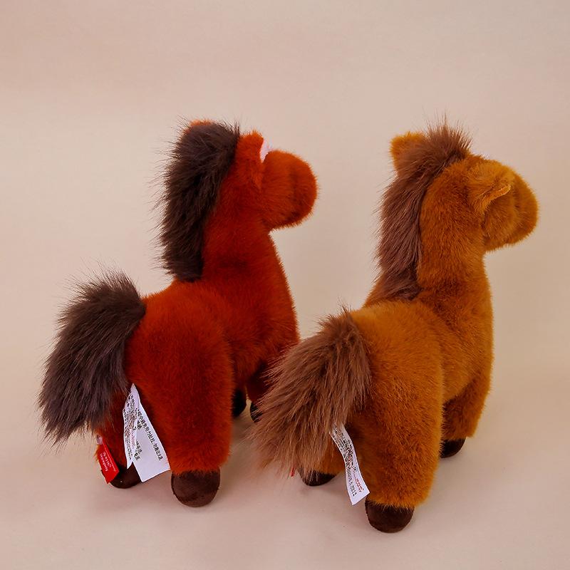 Sprout Realistic Plush Horse Stuffed Animal Soft Crystal Fleece Lifelike Pony Chinese Zodiac Horse Mascot Kids Birthday Gift Toy