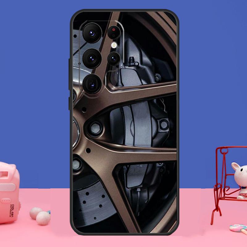 Wheel Racing Car Case For Samsung Galaxy S24 S23 S22 Ultra S20 S21 FE Note 20 S8 S9 S10 Note 10 Plus Cover