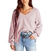 Women's Knit Top, Fashionable Long Sleeve Casual Shirt, V-neck Loose T-shirt