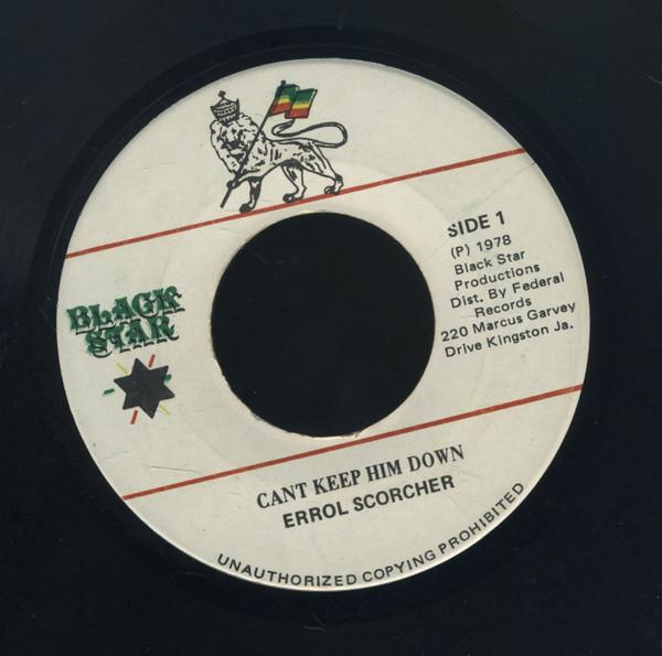 

7inch Record ERROL SCORCHER Cant Keep Him Down NONE Black Star 1978 Jamaica Reggae Ska Dub Used