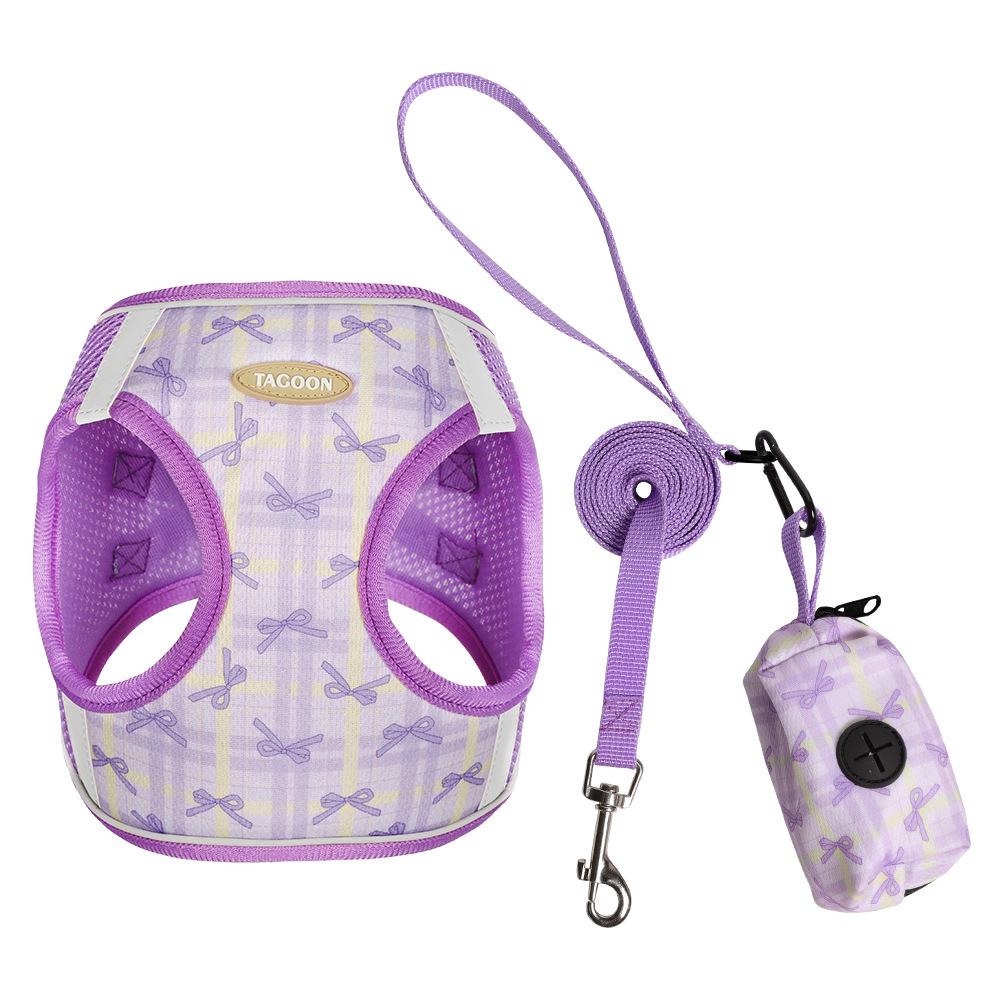 Reflective Anti-Escape Breathable Dog Harness & Retractable Leash for Small & Medium Dogs