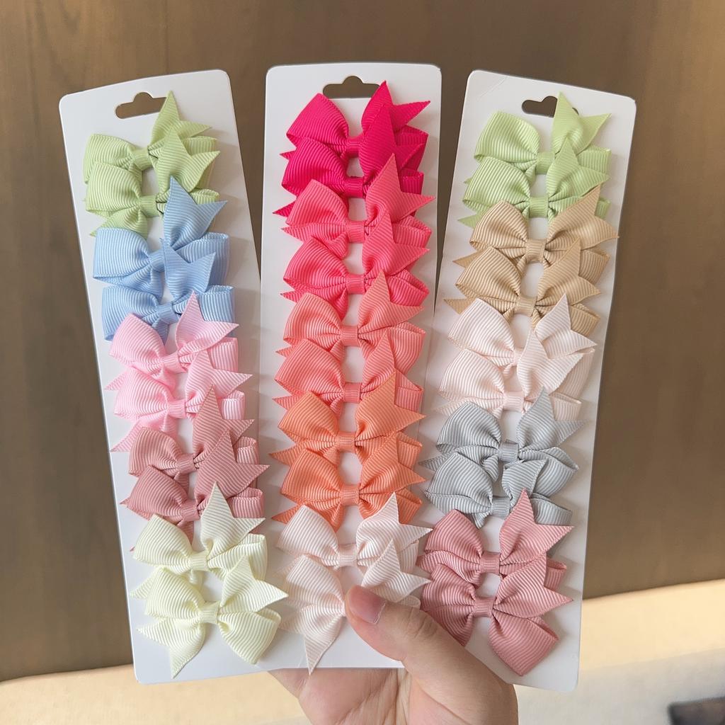 10pcs/lot Baby Girls Ribbon Bow Clips Hairpins Alligator Metal Hair Bows Clip Headwear Hairbows Hair Accessories Gift