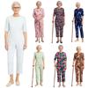 Salopetă florală pentru femei vârstnice, cu mânecă scurtă, fermoar la spate, stil de relaxare, anti-alunecare, adaptivă