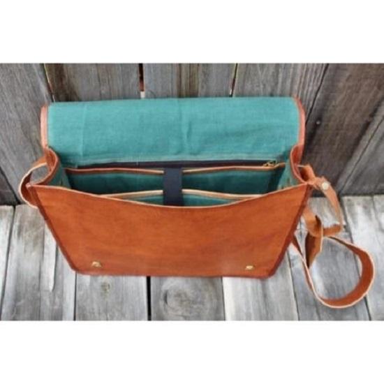 Vintage Men Genuine Leather Satchel Shoulder Laptop Bag Messenger Briefcase