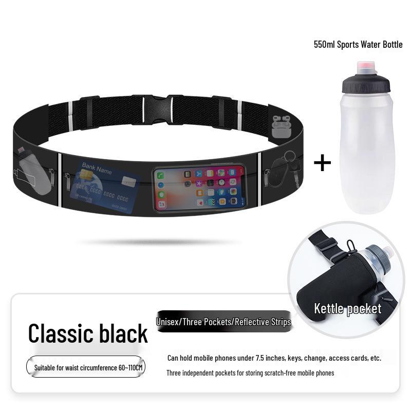 Unisex Elastic Running Waist Pack - Multi-Functional Fitness Belt for Marathon & Sports