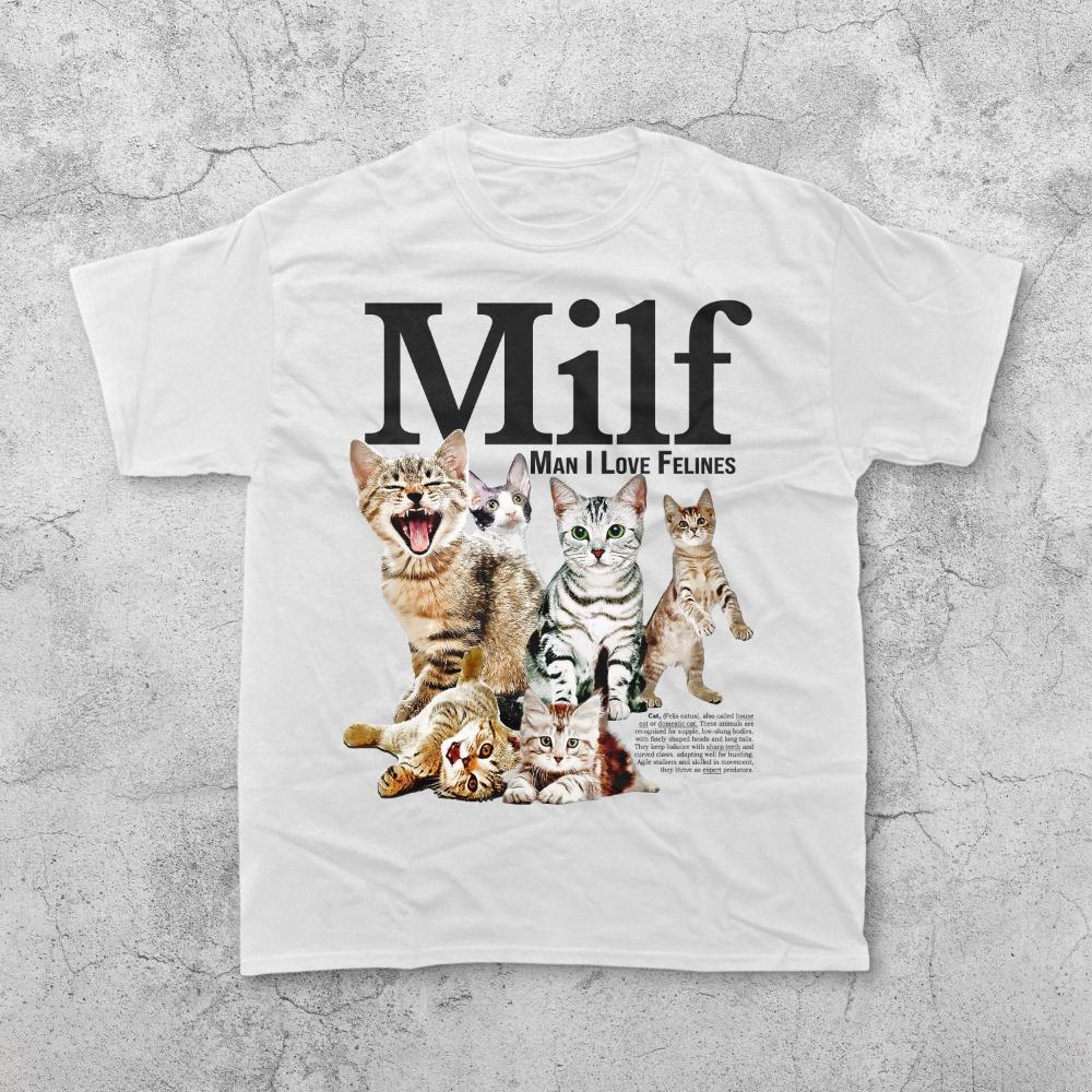 Unisex Ik Hou Van Katachtigen Vintage T-shirt Grappige Kat Meme Grafisch T-shirt Retro Kattenliefhebber Shirt Humor Huisdier Dier Cadeau Unisex