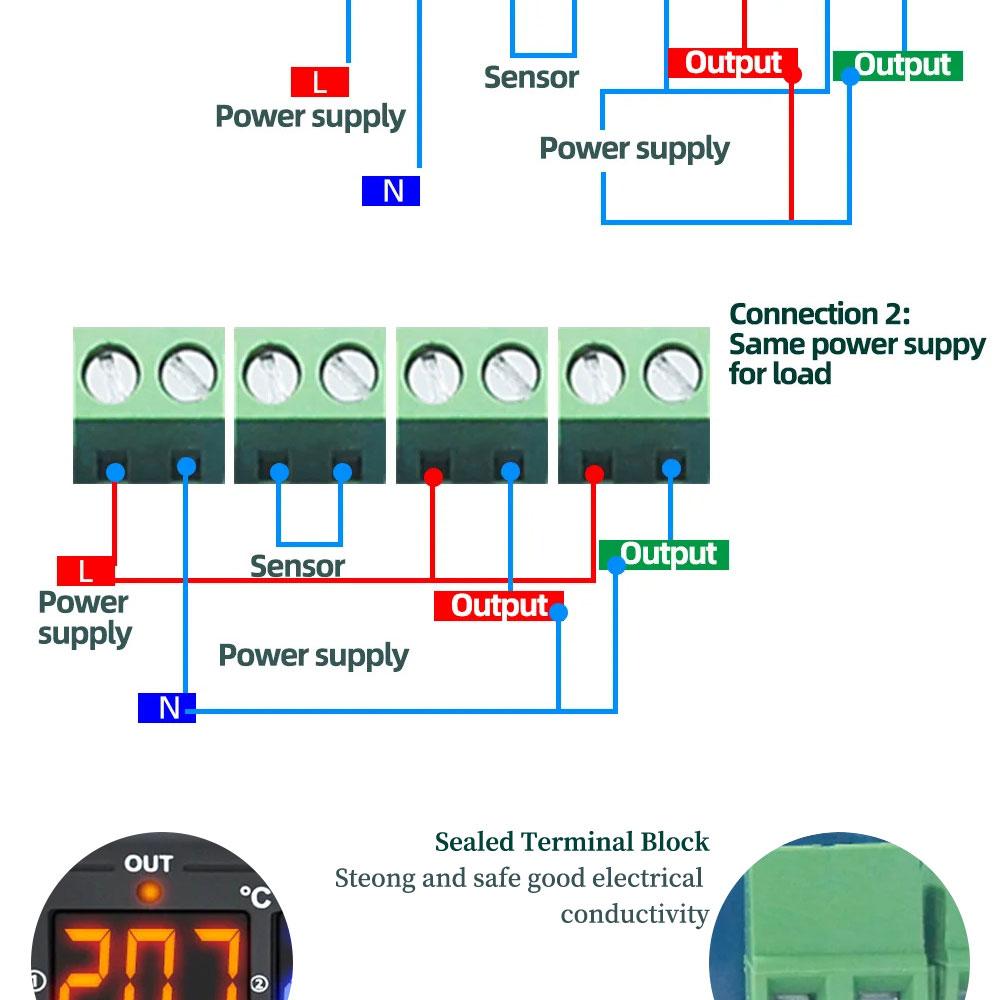 STC-3028 Dual Digital Temperature Humidity Controller 12V 24V 220V Thermoregulator Thermostat for Heating Cooling in Incubator
