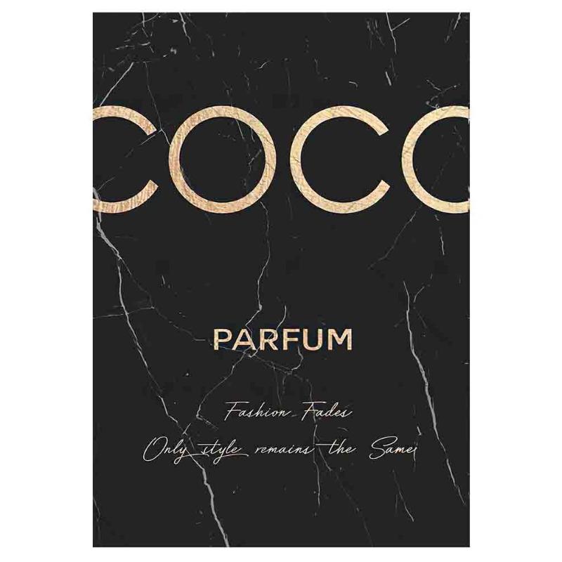 Fashionable luxury bottle of coco perfume, canvas, painting, Scandinavian flower, print poster, wall painting, modern decoration of the room